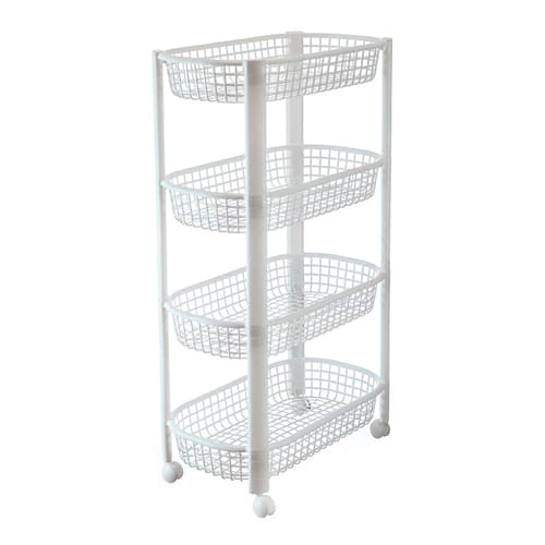 Полка универсальная овощная на колесах 4сек, белый, 1/3