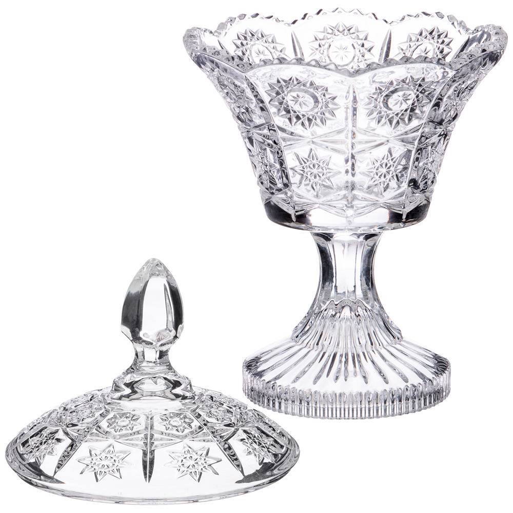 КОНФЕТНИЦА НА НОЖКЕ, MUZA CRYSTAL, 12*12*20 СМ., КОР=24ШТ.