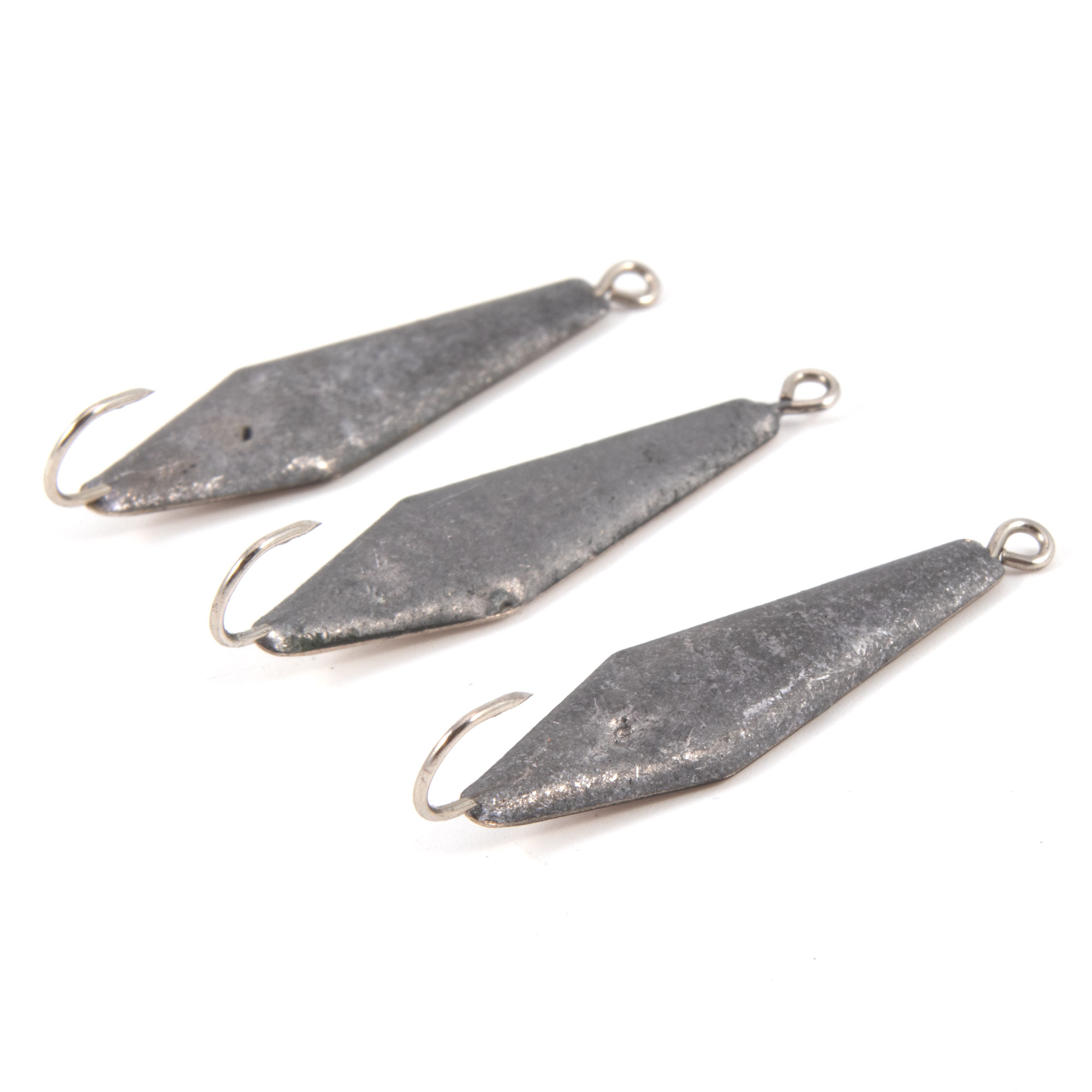 Блесна вертикальная "Яман" Скат,размер 33 мм, вес 2,7 г, цвет никель (уп.3 шт.)/150/