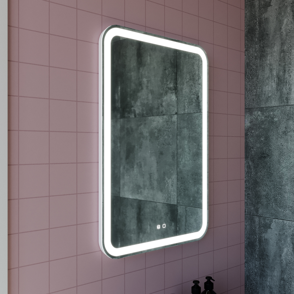 Зеркало MIXLINE, Мальта-VOICE, 550*800, ШВ сенсорный выключатель, управление голосом., подогрев