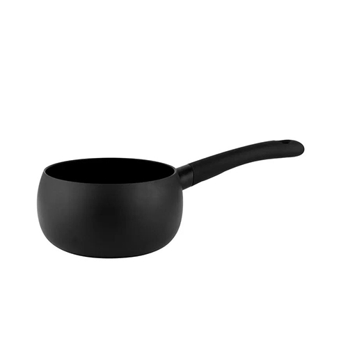 Ковш с крышкой Amercook K-BLACK 16 см, 1,7 л,  3-х слойное мраморное антипригарное покрытие, черный