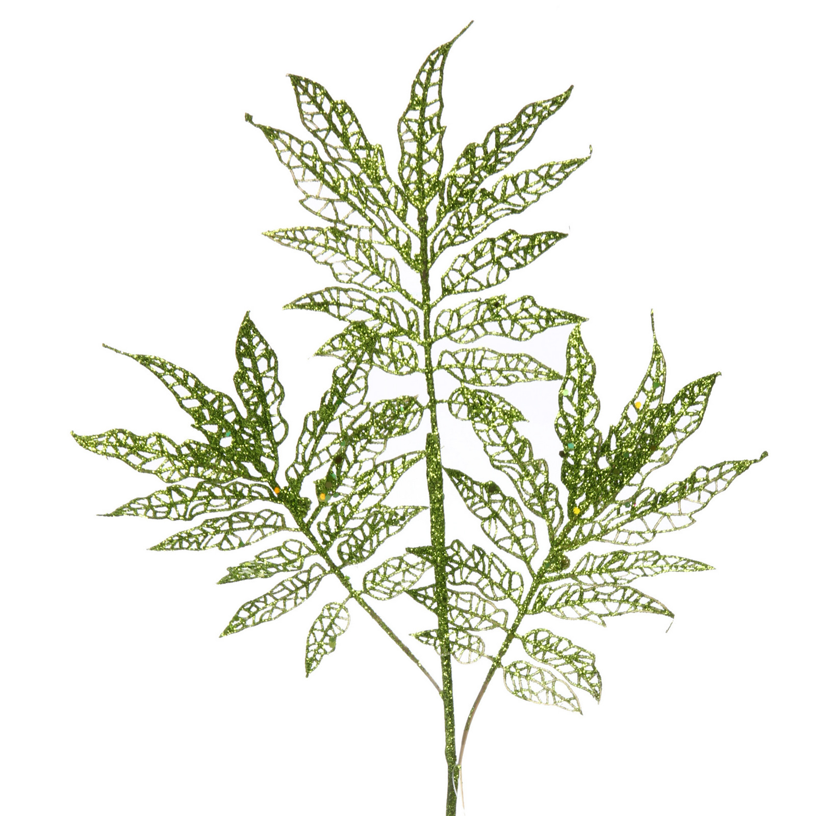 Ветка декоративная "Искристая симфония" 55 см, Нежный зеленый