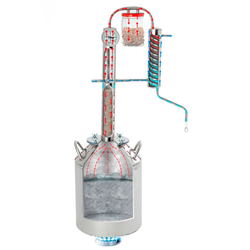 Дистиллятор бытовой Алковар Крепыш с банкой 20 л + термометр на клампе 2 дюйма