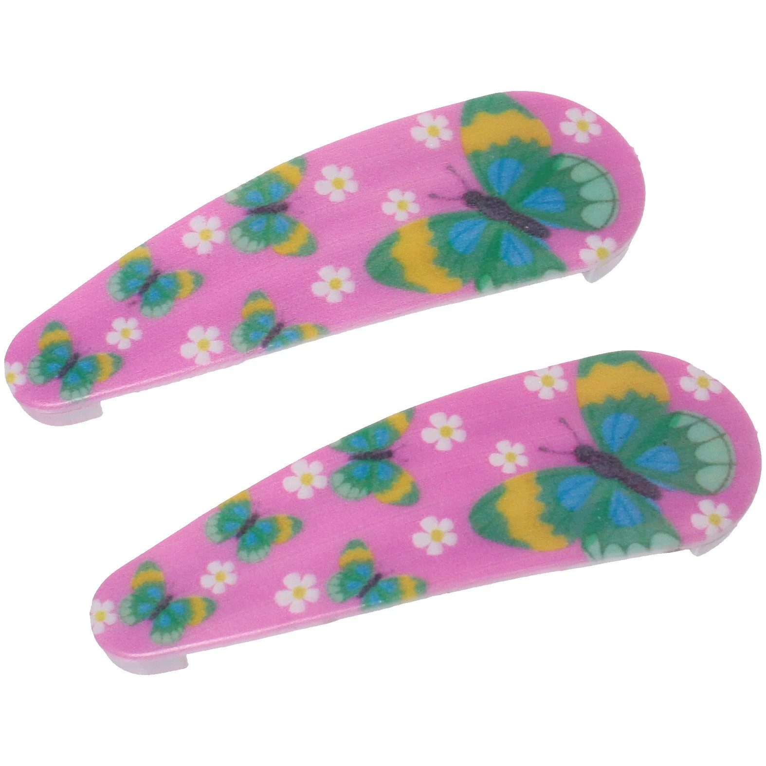 Зажимы для волос детские 2шт "Happy smile", бабочки, микс 6 цветов, 5,5*1,5см