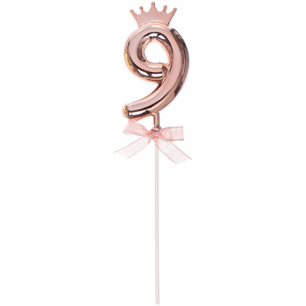 Топпер Цифра Королевский вечер "9" 22 см, микс