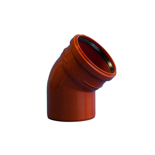 Отвод канализац.110/45 наруж (рыжий) Политэк (5/60)