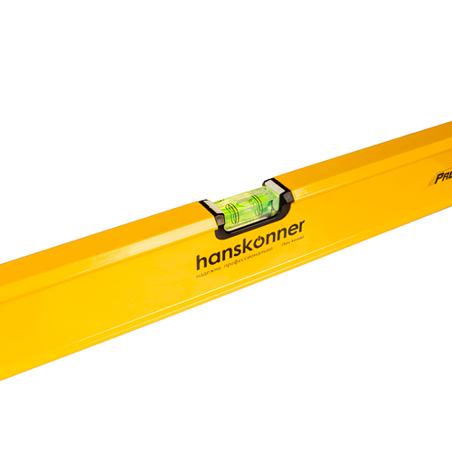 Уровень алюминевый 1000мм, 2 колбы, фрезерованный, Hanskonner HK2015-03-1000