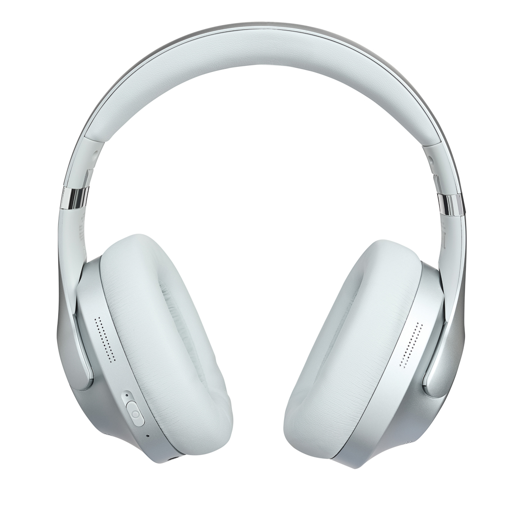 BY Наушники беспроводные полноразмерные AeroSound, шумоподавление ANC, экокожа, 500мАч, серебро