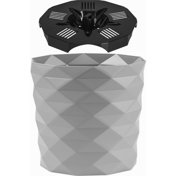 Кашпо для цветов пластиковое 3л d-17,7см "Диамант" Серый жемчуг