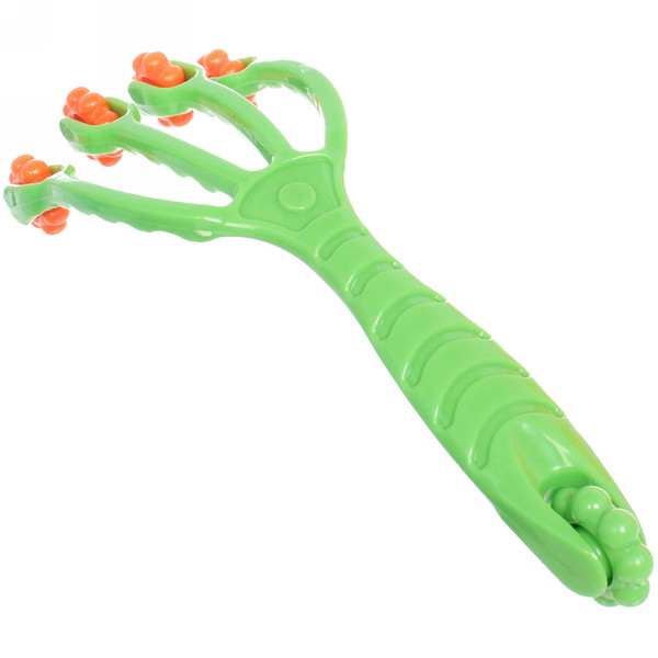 Массажер роликовый двухсторонний универсальный "Осьминог", 5 колес, микс 4 цвета, 19*7,5см