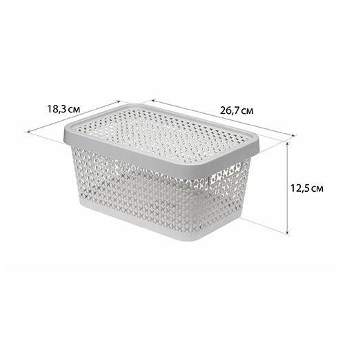Коробка с крышкой 4.5 л IDEA ПИРУЛА М 2348, смоки