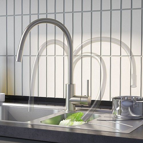 Смеситель для кухни 35к IDDIS K36BNJ0i05, Kitchen 360, гибкий силиконовый излив, САТИН