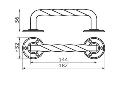 Домарт  мод.5 (180мм) бронза антик Ручка-скоба декоративная (10)