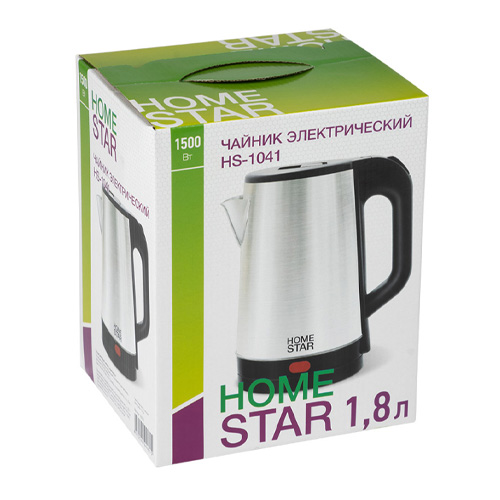 Чайник Homestar HS-1041, 1,8 л, стальной, черный
