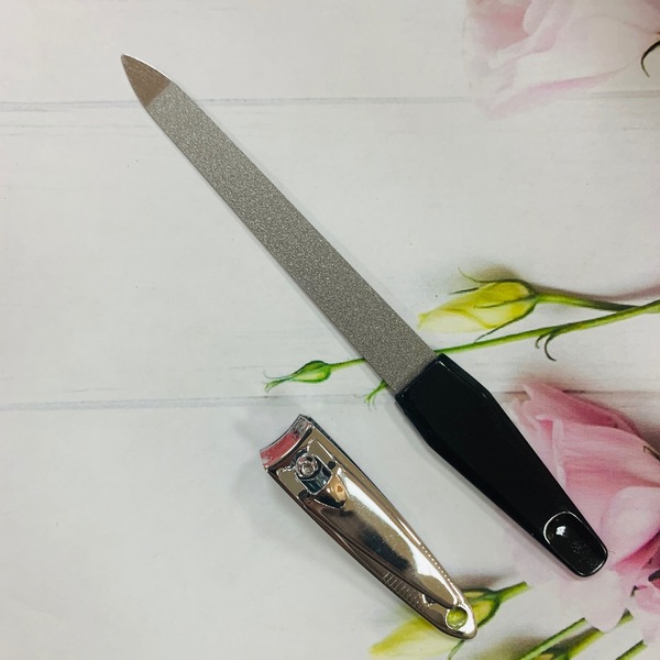 Маникюрный набор на блистере, 2 предмета "Ultramarine", (пилка металлическая 12,8см и кусачки 5,3см)