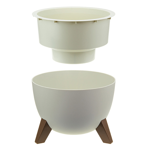 Кашпо 12 л IDEA ФЛОРИАН М 3187, 350 мм, белый ротанг