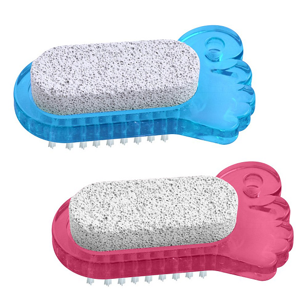Щеточка для ног с пемзой. Размер 8,5х5 см. 2 цв