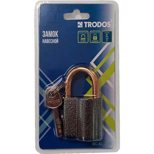 Замок навесной Vrata BC-AL-2-60 алюминий, шагрень серый