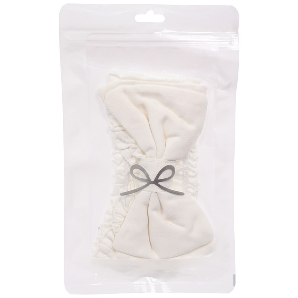 Повязка на голову косметическая "ДАЙМОНД РУШ", бантик, цвет белый, пудровый, небесный и лиловый, 20*7см (ZIP пакет)