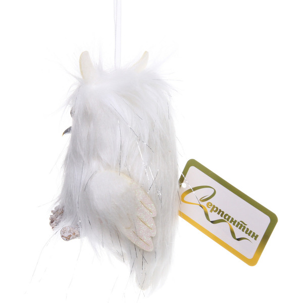 Подвеска "Мудрая совушка" 18*10 см, белый