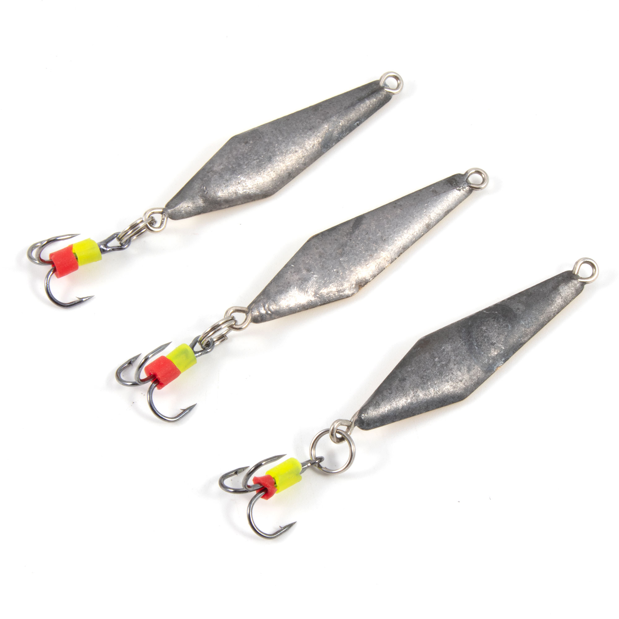 Блесна вертикальная "Яман" Скат с тройником ,размер 33 мм, вес 2,7 г, цвет латунь (уп.3 шт.)/150/