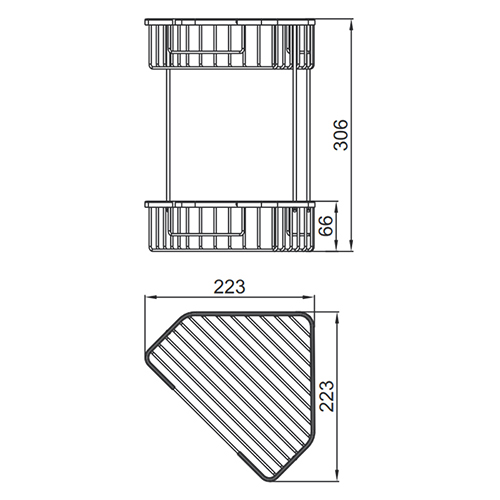 Полка настенная 2 яруса Ledeme L335-1 хром