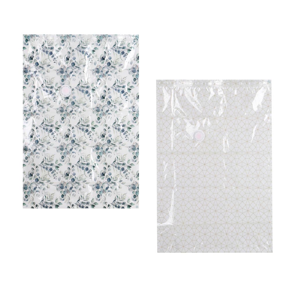 Пакет вакуумный с клапаном VETTA, работает от пылесоса, 50х60см, с рисунком, 2 дизайна