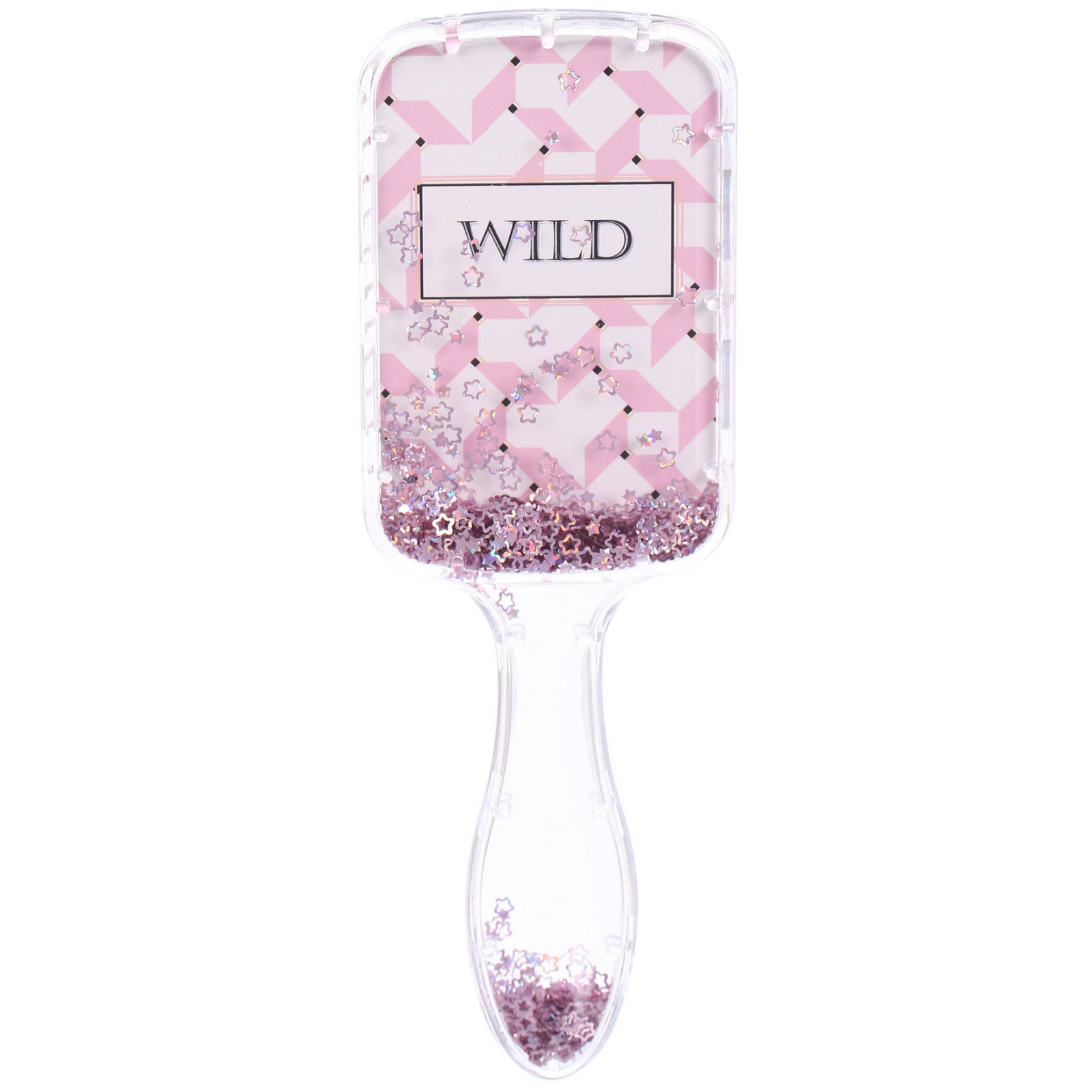 Расческа массажная прямоугольная "ЭЙФОРИЯ", микс 4 дизайна, 23*8,5см (PVC подвес)