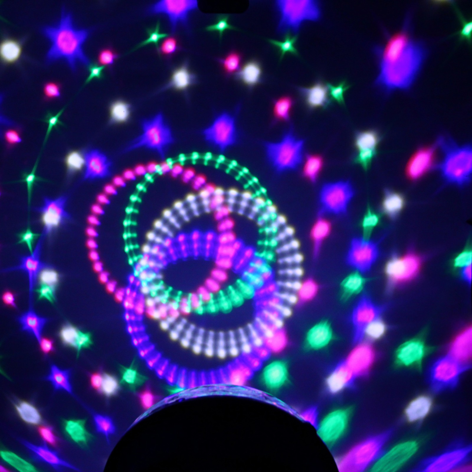 Диско-шар светодиодный  "Каледоскоп", LED (красный, зеленый, синий), USB+mp3+пульт (220V)