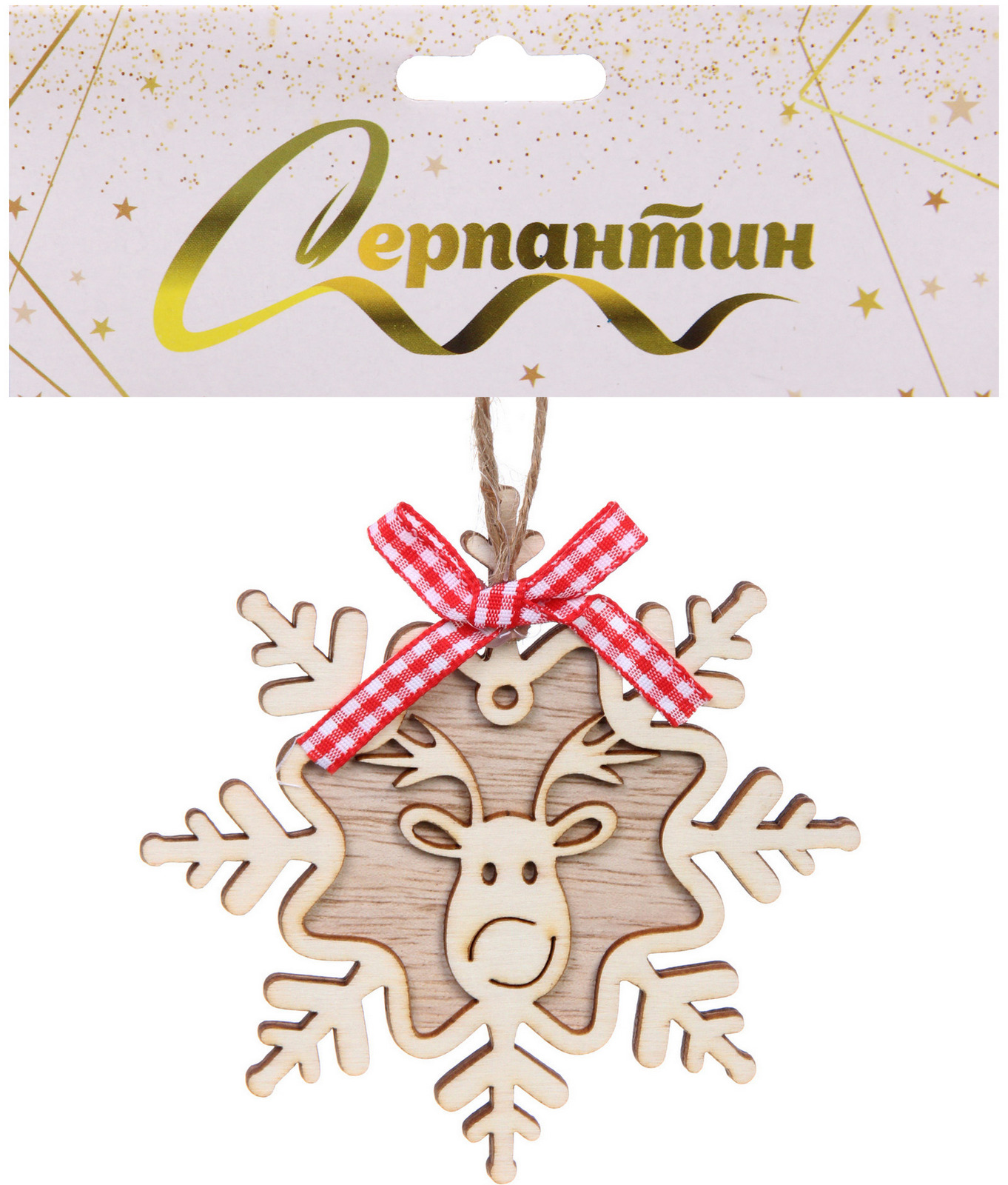 Подвеска "Снежинка - Олень" 11*11 см