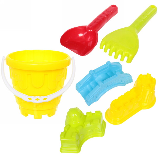 Набор для игры в песочнице "Строитель замков", 21*16 см, 6 предметов, микс