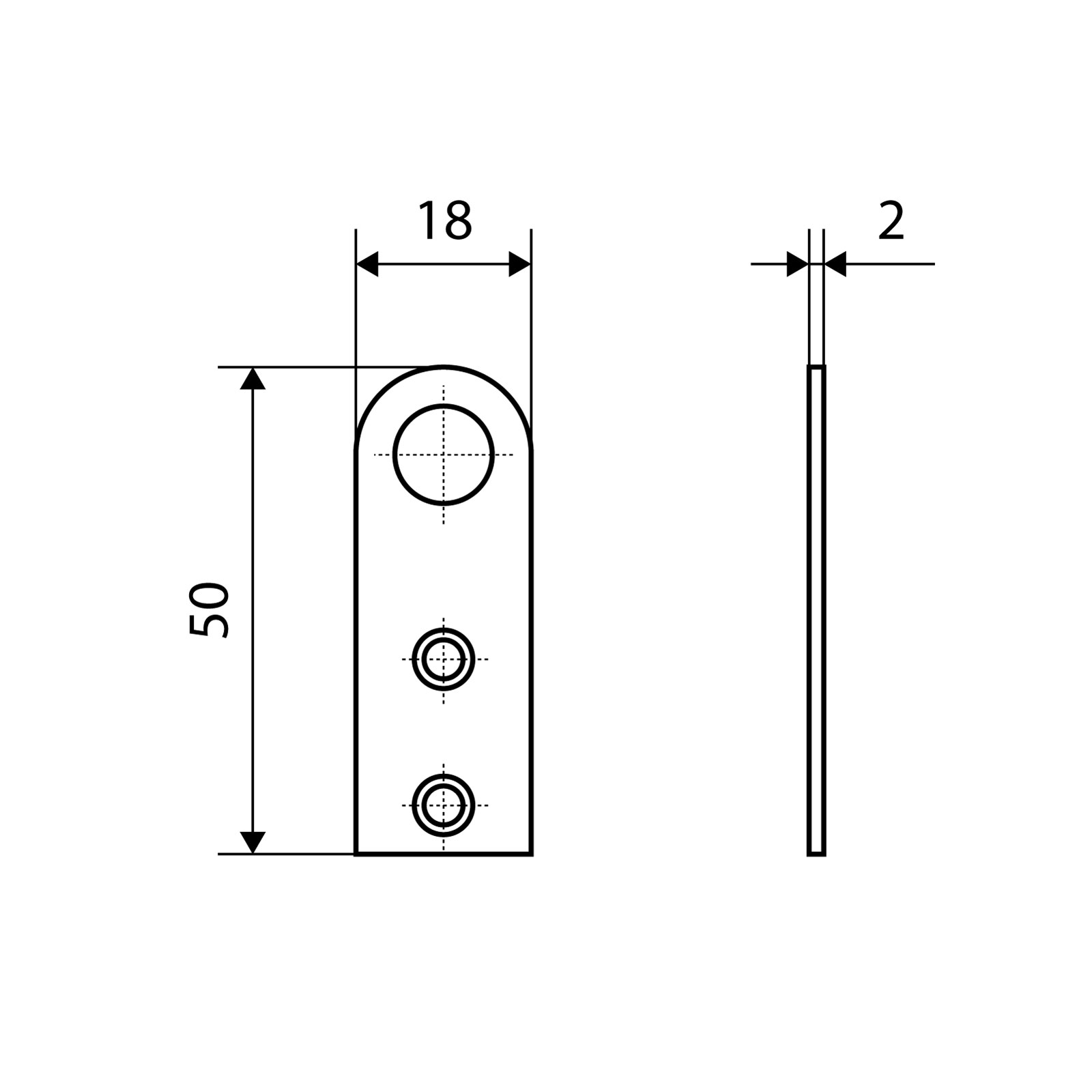 Проушина д/нав.замков 18х50 прямая цинк d10мм пара (200) Упакованная