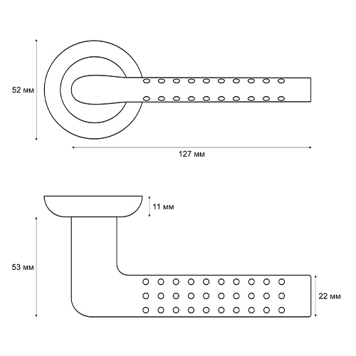 Ручка раздельная Trodos "AL-47P", никель/хром