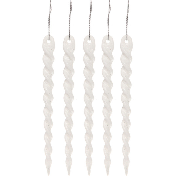 Подвеска "Волшебная сосулька" 13 см (набор 6 шт), Белый