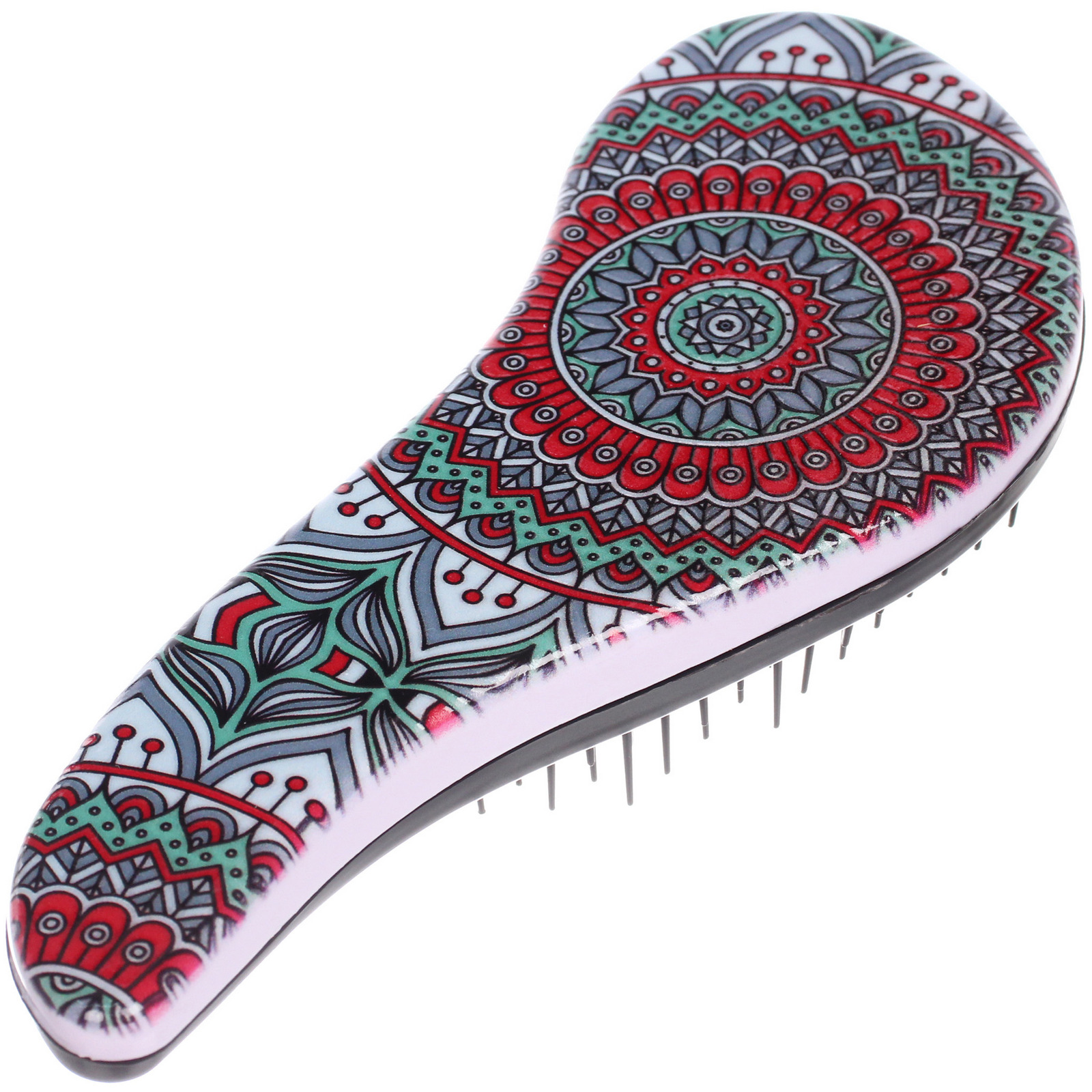 Расческа массажная компактная "ЛАНТА", микс 4 дизайна, 18*7,5см (PVC коробка)