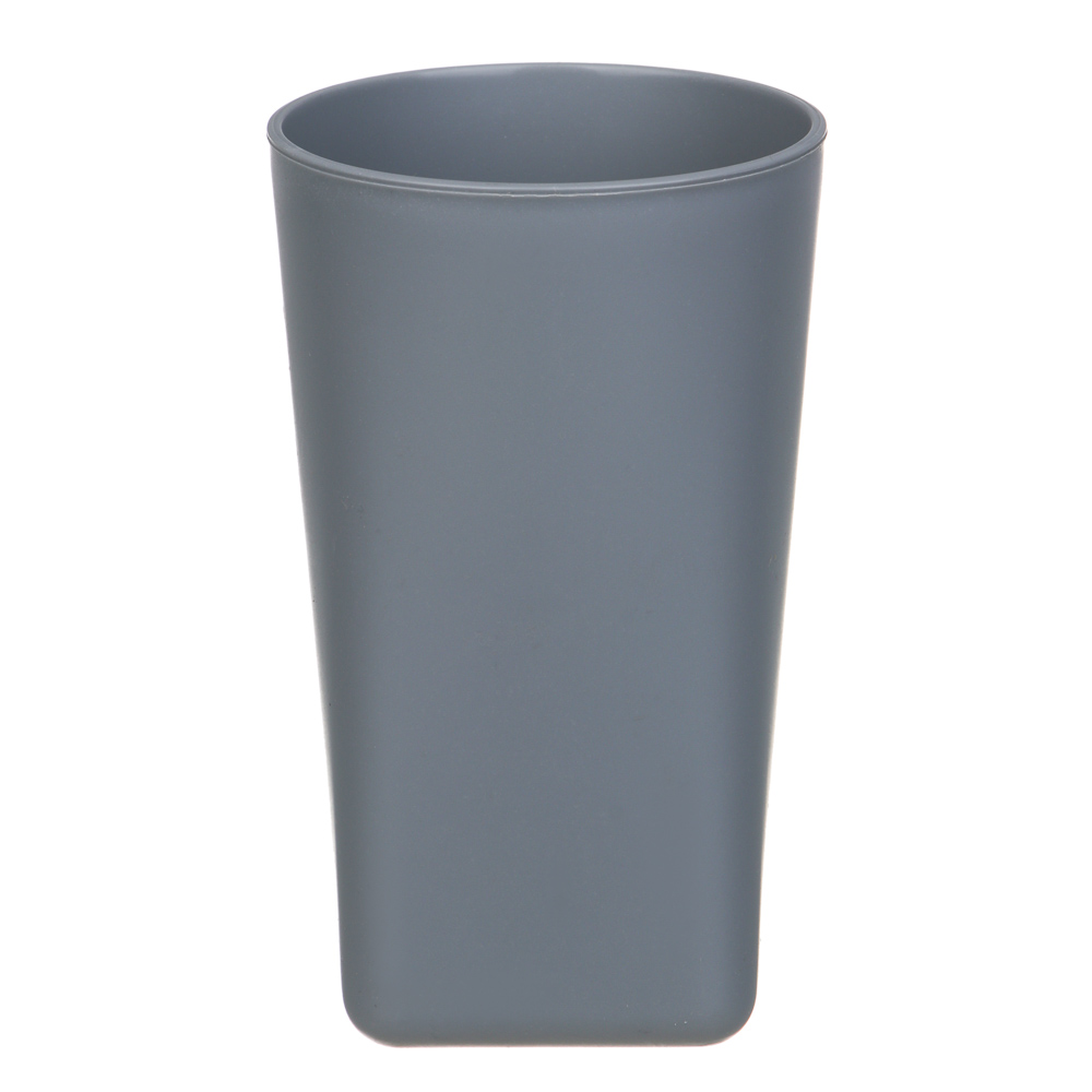 VETTA Стакан для ванной комнаты, пластик, 350 мл, 12x7x7 см, серый