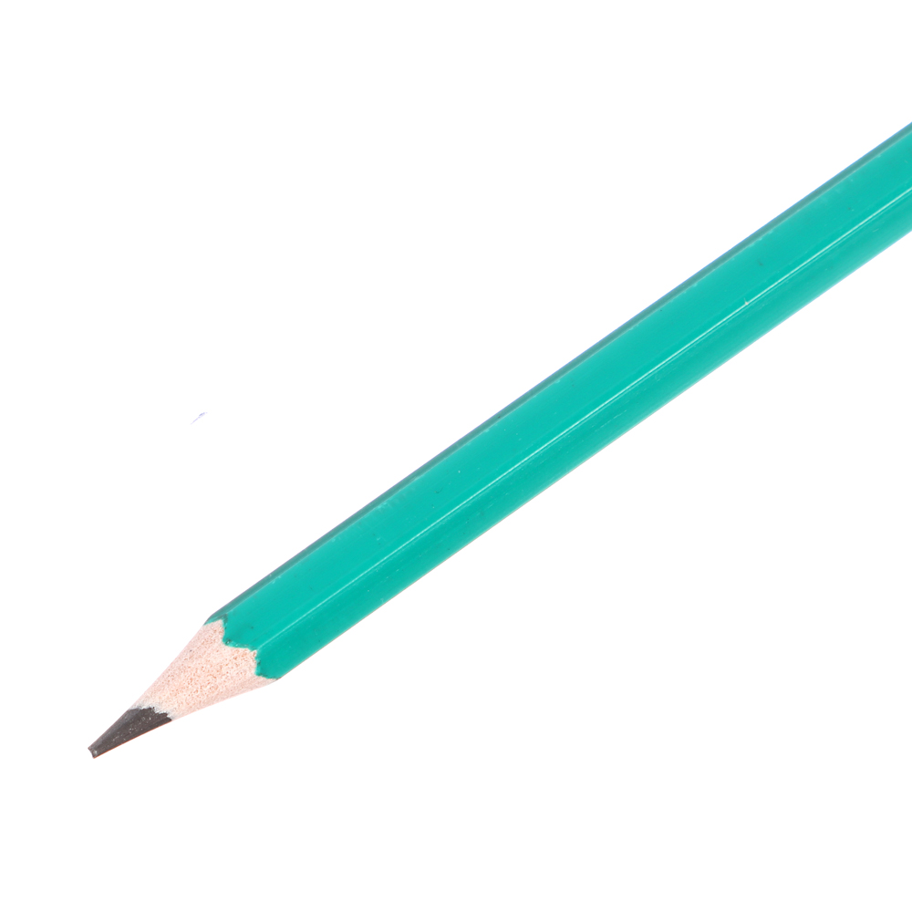 ClipStudio Карандаши чернографитные пластиковые, 6 шт, зеленый корпус, пакет с европодвесом