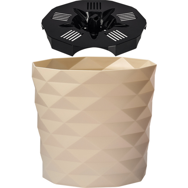 Кашпо для цветов пластиковое 3л d-17,7см "Диамант" Пудровый