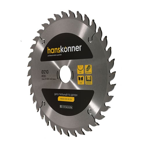 Диск пильный по дереву 210*30мм, 36 зубьев Hanskönner H9022-210-30-36