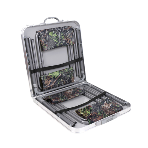 Набор стол складной и 4 стула дачных складных, черный/с дубовыми листьями