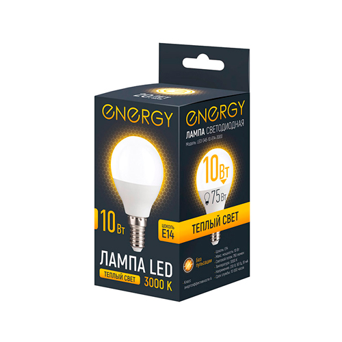 Лампа светодиодная Energy LED G45-10-E14-3000