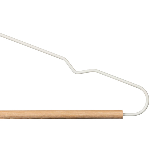 Набор вешалок металлических с деревянной перекладиной "Винтаж", белый, 5 шт