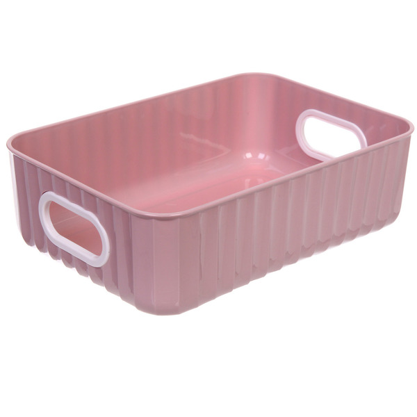 Контейнер для хранения с крышкой "ЛЕНАР", цвет пудровый, 26*18,5*8,5см (лейбл Селфи)