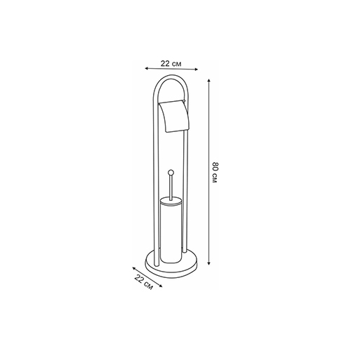 Ерш напольный-стойка с бумагодержателем Zenfort "Y603", хром