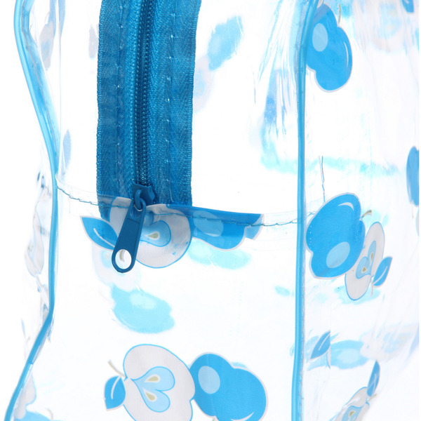 Косметичка прозрачная "Adventure - Peas", яблочки, цвет голубой, 17*9,5*5см