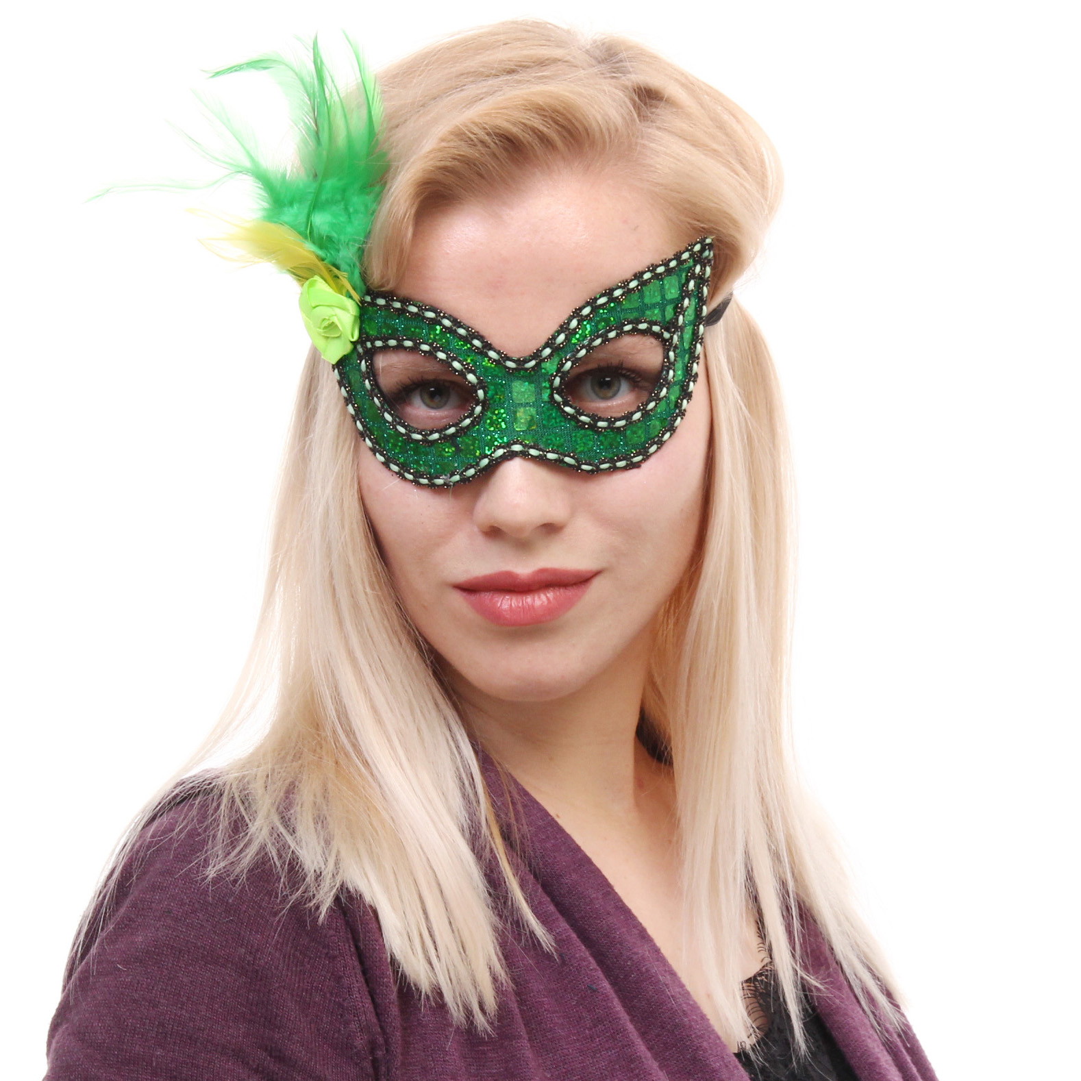 Маска карнавальная "Загадка", микс (зеленый/золото)