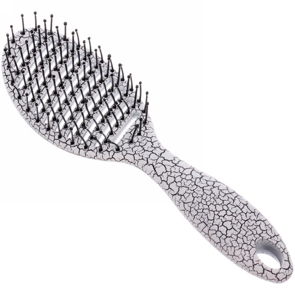 Расческа массажная "Dewal style", цвет платиновый, 23*6,5см