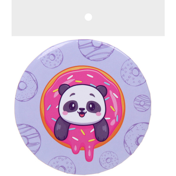 Зеркало косметическое круглое "КОЛЛЕКЦИЯ МАРЦИПАН", мишка панда, d-7,5см (пакет с подвесом)