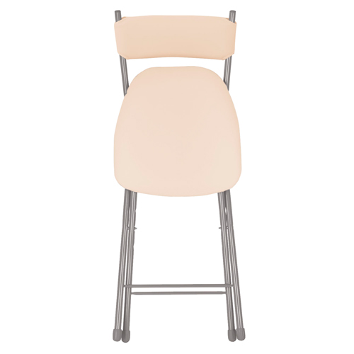 Стул складной "Ника 1М" с мягкой спинкой ССН1М, серый/слоновая кость