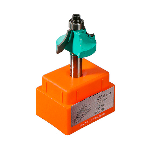 Фреза кромочная калевочная с подшипником 9,5 мм 28,6х14х57 мм хвостовик 8 мм STURM RB08-081429